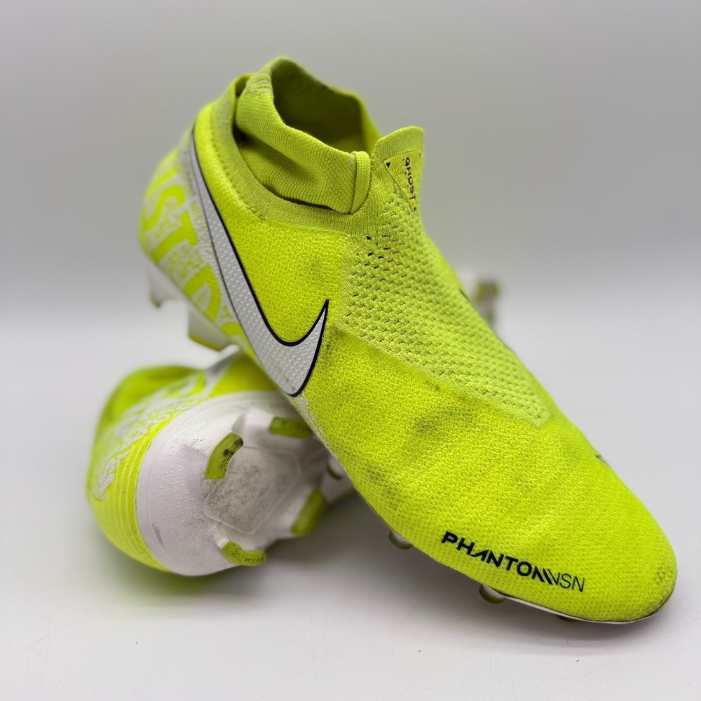 Nike Mens 10.5 Phantom Vision Elite DF FG Volt Yellow Soccer Cleats AO3262-717